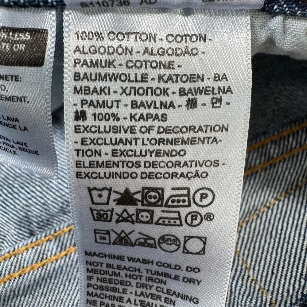 Levis 501 Jeans Mens 38x30 Blue Dark Wash Straight Denim Regular Fit Cotton‎